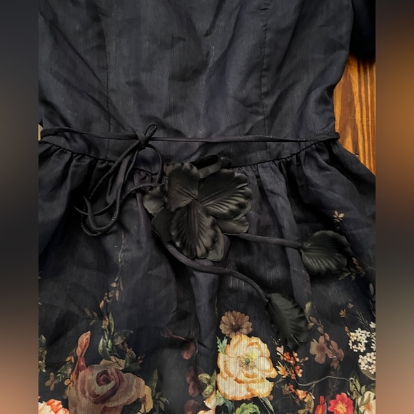 EB LUXE Black Floral High Neck 3D Flowers Ryder Dress NEW with Tags - Picture 9 of 15